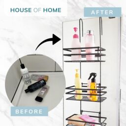 House of Home Shower Caddy 3 Tier Bathroom Storage Organiser Hanging Basket Over The Door in Black - thumbnail 6