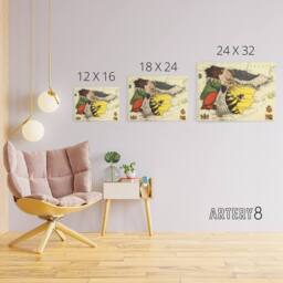 "Artery8 Lancaster 1869 Spain Portugal Pictorial Map Canvas Wall Art Print - Size: W18"" x H24""" - thumbnail 4