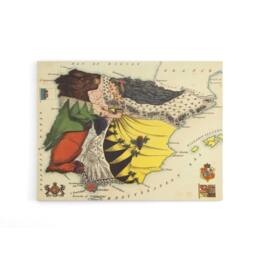 "Artery8 Lancaster 1869 Spain Portugal Pictorial Map Canvas Wall Art Print - Size: W18"" x H24""" - thumbnail 1