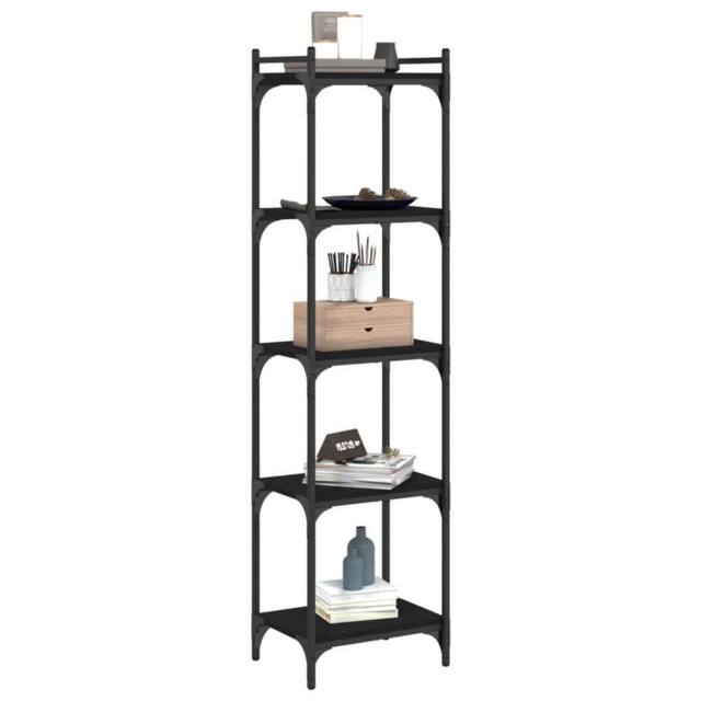 Berkfield Home Decorative Bookcase 5-Tier Black 40x30x154 cm Engineered Wood - Size: 40 x 30 x 154 cm - image 1