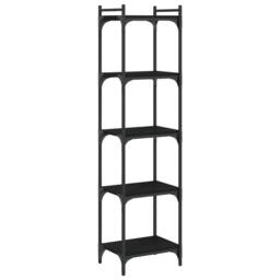 Berkfield Home Decorative Bookcase 5-Tier Black 40x30x154 cm Engineered Wood - Size: 40 x 30 x 154 cm - thumbnail 3