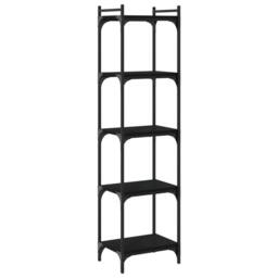 Berkfield Home Decorative Bookcase 5-Tier Black 40x30x154 cm Engineered Wood - Size: 40 x 30 x 154 cm - thumbnail 6