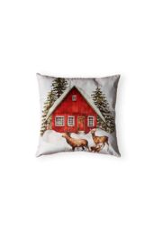 BHS Christmas Winter Home Cushion in Green - Size: 45 cm x 45 cm - thumbnail 2