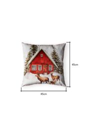 BHS Christmas Winter Home Cushion in Green - Size: 45 cm x 45 cm - thumbnail 5