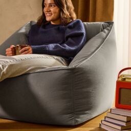 icon Natalia Velvet Armchair Bean Bag in Charcoal - thumbnail 8