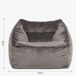 icon Natalia Velvet Adults Bean Bag Armchair, Large Beanbag Dusk Pink in Charcoal - thumbnail 6