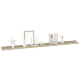 Berkfield Home Decorative Wall Shelves 2 pcs Sonoma Oak 115x9x3 cm in Light Oak - Size: 115 x 9 x 3 cm