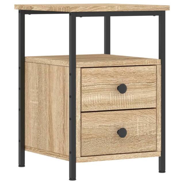 Berkfield Home Bedside Cabinet Sonoma Oak 34x35.5x50 cm Engineered Wood in Brown - image 1