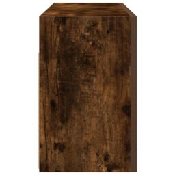 Berkfield Home Bathroom Wall Cabinet Smoked Oak 80x25x40 cm Engineered Wood in Brown - Size: 80 x 25 x 40 cm - thumbnail 7