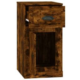 Berkfield Home Side Cabinet with Drawer Smoked Oak 40x50x75 cm Engineered Wood in Brown - Size: 40 x 50 x 75 cm - thumbnail 8