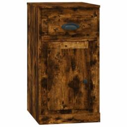 Berkfield Home Side Cabinet with Drawer Smoked Oak 40x50x75 cm Engineered Wood in Brown - Size: 40 x 50 x 75 cm - thumbnail 3