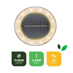 Gardenwize 2 Pack Solar Deck Lights with Bright White LED in Grey - thumbnail 2