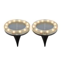 Gardenwize 2 Pack Solar Deck Lights with Bright White LED in Grey - thumbnail 1