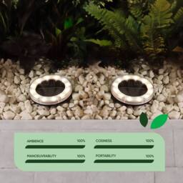 Gardenwize 2 Pack Solar Deck Lights with Bright White LED in Grey - thumbnail 5
