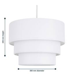 First Choice Lighting White 3 Tier Ceiling Light Shade - thumbnail 4