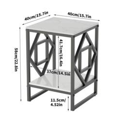 ERGOVEXA Square Side End Table Coffee Living Room Couch Night Stand Frame - thumbnail 2