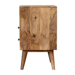 Direct Wicker Solid Wood Classic Oak-ish Bedside, 2 Drawers, 1 Open Slot in Brown - Size: 1 Pack - thumbnail 7