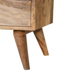 Direct Wicker Solid Wood Classic Oak-ish Bedside, 2 Drawers, 1 Open Slot in Brown - Size: 1 Pack - thumbnail 5