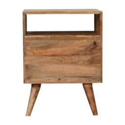 Direct Wicker Solid Wood Classic Oak-ish Bedside, 2 Drawers, 1 Open Slot in Brown - Size: 1 Pack - thumbnail 6