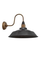 Industville Swan Neck Step Wall Light, 16 Inch, Pewter in Dark Grey - thumbnail 2