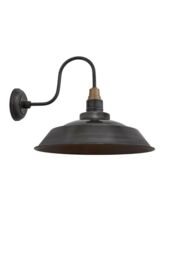 Industville Swan Neck Step Wall Light, 16 Inch, Pewter in Dark Grey - thumbnail 1