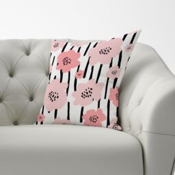 Warren Reed - Designer Pastel Pink Flowers Cushions - Size: 60 cm x 60 cm - thumbnail 3