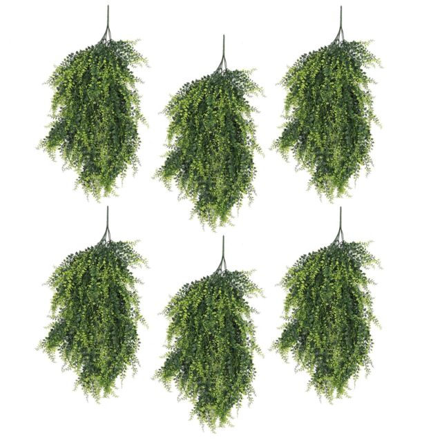 Leaf Artificial Hanging Trailing Plant UV Fire Resistant Foliage Plant 85cm Pack of 6 in Green - image 1