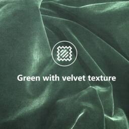 AKA Single Bed Soft Linen 3FT Upholstered Bed with Winged Headboard Wood Slat Support in Green - thumbnail 6