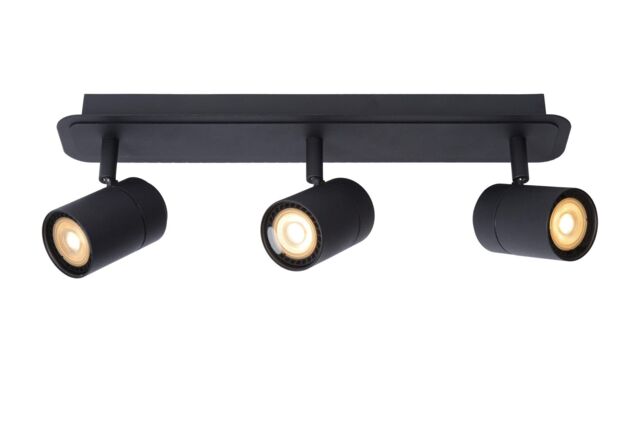 Lucide 'LENNERT' Dimmable Rotatable Bathroom Ceiling Spotlight Bar GU10 in Black - image 1