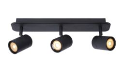 Lucide 'LENNERT' Dimmable Rotatable Bathroom Ceiling Spotlight Bar GU10 in Black - thumbnail 1