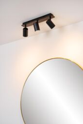 Lucide 'LENNERT' Dimmable Rotatable Bathroom Ceiling Spotlight Bar GU10 in Black - thumbnail 5