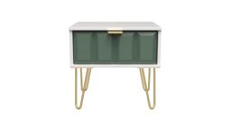 Ready Assembled 2 U Metro 1 Drawer Bedside (Ready Assembled) in Green