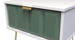Ready Assembled 2 U Metro 1 Drawer Bedside (Ready Assembled) in Green - thumbnail 4