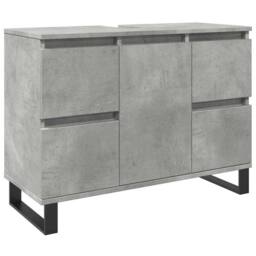 Berkfield Home Bathroom Sink Cabinet Concrete Grey 80x33x60 cm Engineered Wood - Size: 80 x 33 x 60 cm - thumbnail 2