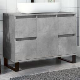 Berkfield Home Bathroom Sink Cabinet Concrete Grey 80x33x60 cm Engineered Wood - Size: 80 x 33 x 60 cm - thumbnail 1