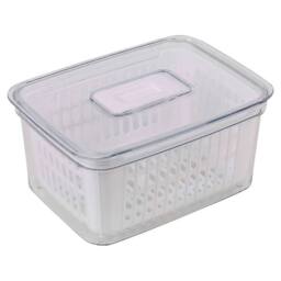 Havendro 1PCS 1.6L Fridge Organiser Container Basket Food Fruit Storage Box in Clear - thumbnail 1