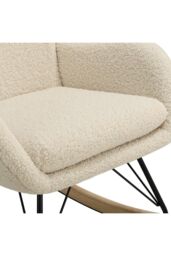 H&O Direct Modern Faux Wool Rocking Chair Leisure Chair in Beige - thumbnail 5