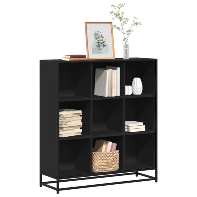 Berkfield Home Bookcase Black 97.5x33x107.5 cm Engineered Wood & Metal - image 1