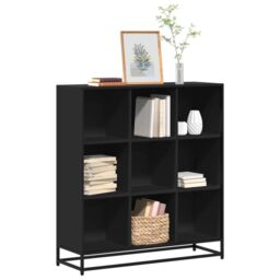 Berkfield Home Bookcase Black 97.5x33x107.5 cm Engineered Wood & Metal - thumbnail 1