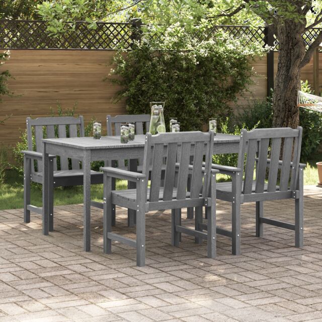 Berkfield Home Garden Dining Chairs 4 pcs Light Grey 65.5x55.5x88 cm HDPE - image 1