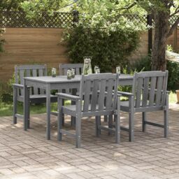 Berkfield Home Garden Dining Chairs 4 pcs Light Grey 65.5x55.5x88 cm HDPE - thumbnail 1