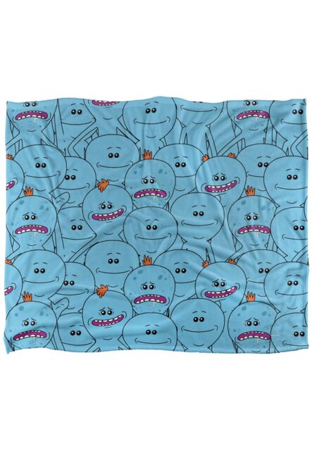 Rick & Morty Meeseeks Crowd Silky Touch Super Soft Throw Blanket 152 X 127 cm in White - image 1