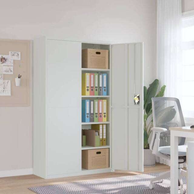 Berkfield Home File Cabinet Light Grey 105x40x180 cm Steel - Size: 105 x 40 x 180 cm - image 1