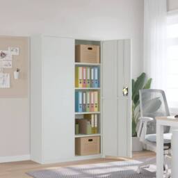 Berkfield Home File Cabinet Light Grey 105x40x180 cm Steel - Size: 105 x 40 x 180 cm - thumbnail 1