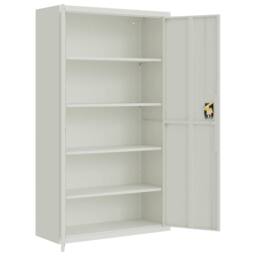 Berkfield Home File Cabinet Light Grey 105x40x180 cm Steel - Size: 105 x 40 x 180 cm - thumbnail 4
