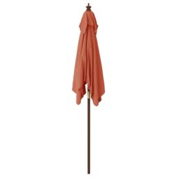 Berkfield Home Garden Parasol with Wooden Pole Terracotta 198x198x231 cm in Brown - Size: 198 x 198 x 231 cm - thumbnail 4