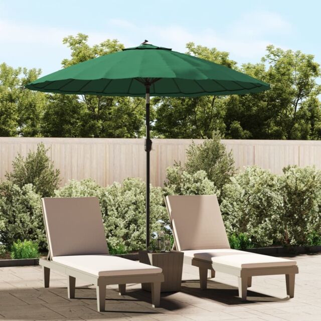 Berkfield Home Outdoor Parasol with Aluminium Pole 270 cm Green