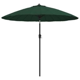 Berkfield Home Outdoor Parasol with Aluminium Pole 270 cm Green - thumbnail 2