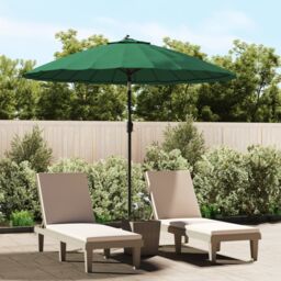 Berkfield Home Outdoor Parasol with Aluminium Pole 270 cm Green - thumbnail 1
