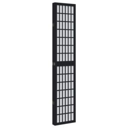 Berkfield Home Room Divider 5 Panels Black Solid Wood Paulownia - thumbnail 5